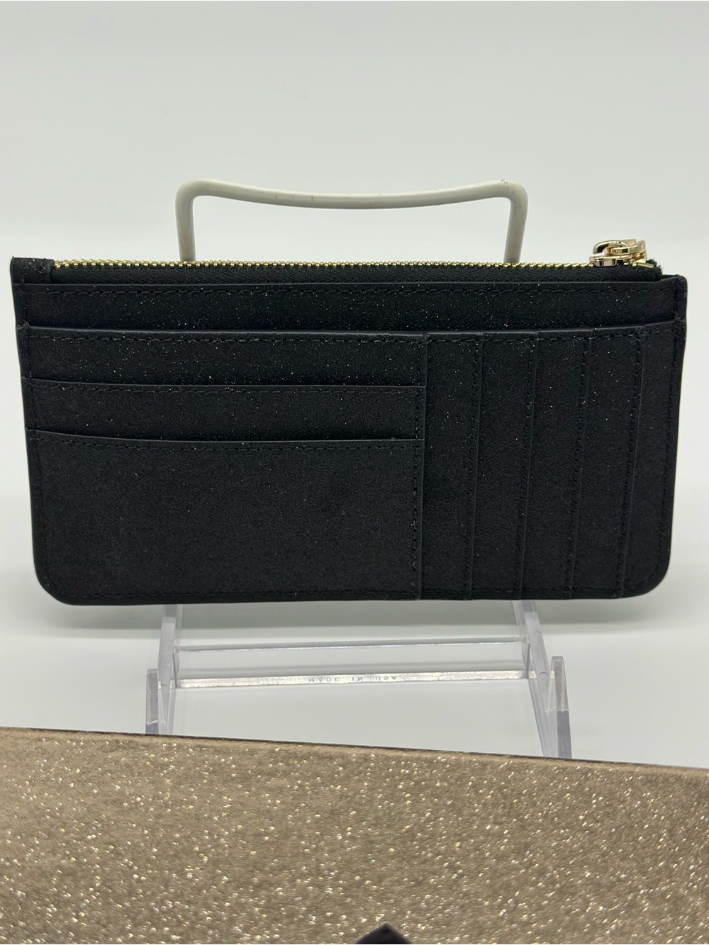 kate spade Gold Glitter Wristlet with Subtle Black Label - Picture 3 of 5